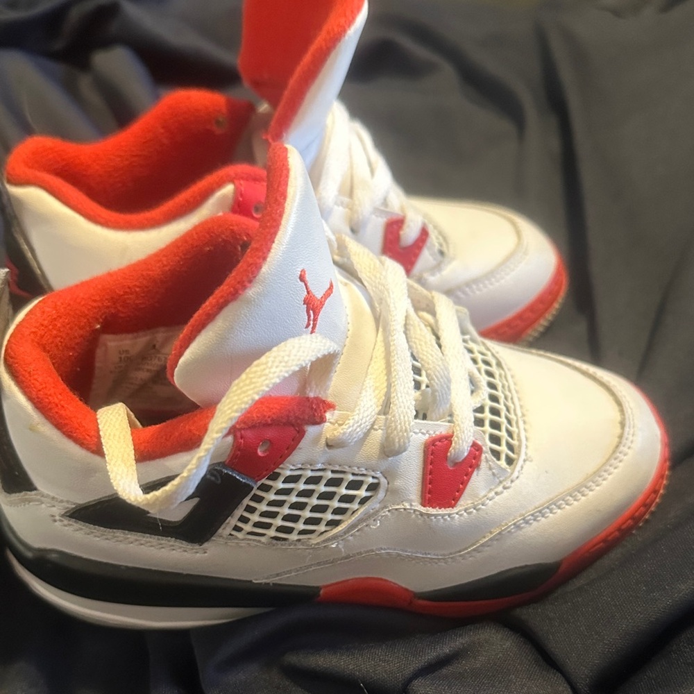 Jordan Kids Red and White Sneakers - Picture 5 of 6